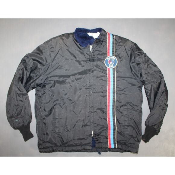 Vintage Beretta USA Firearms Gun Black Racing Fleece Lined Jacket Large - Picture 1 of 7